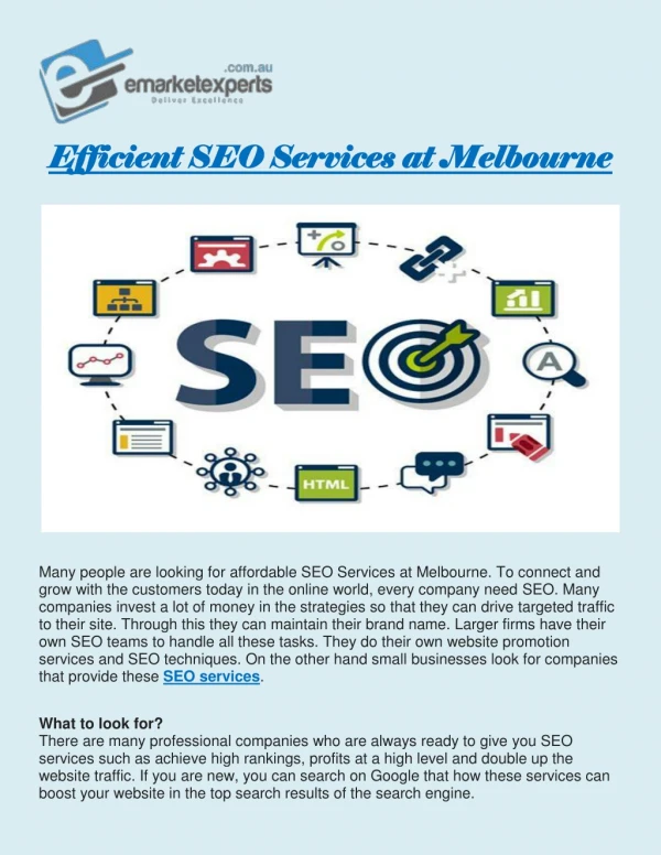 Efficient SEO Services at Melbourne