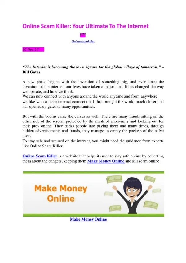 Online Scam Killer: Your Ultimate To The Internet
