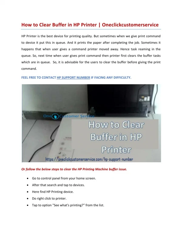 How to Clear Buffer in HP Printer | Oneclickcustomerservice