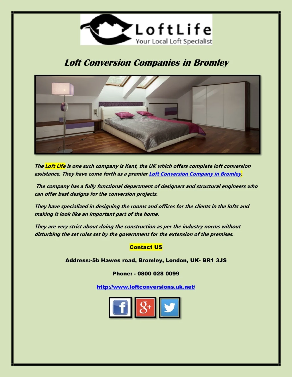 loft conversion companies in bromley