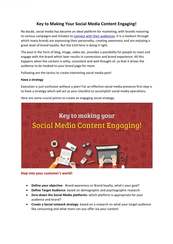 Key to Making Your Social Media Content Engaging!