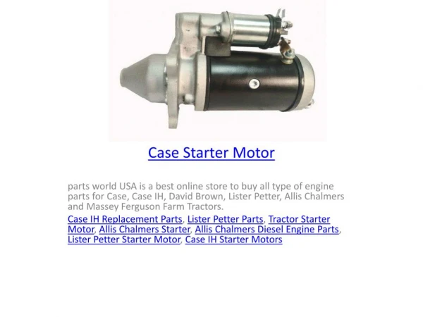 Case Starter Motor