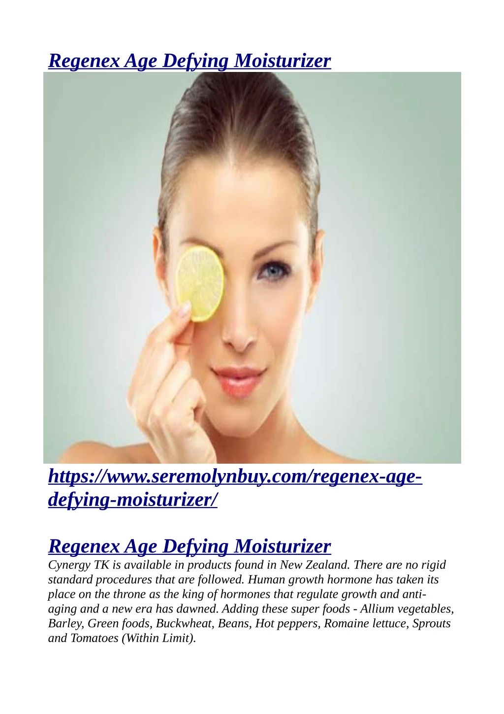regenex age defying moisturizer