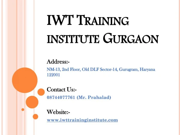 Web Development & Designing Training institute in Gurgaon