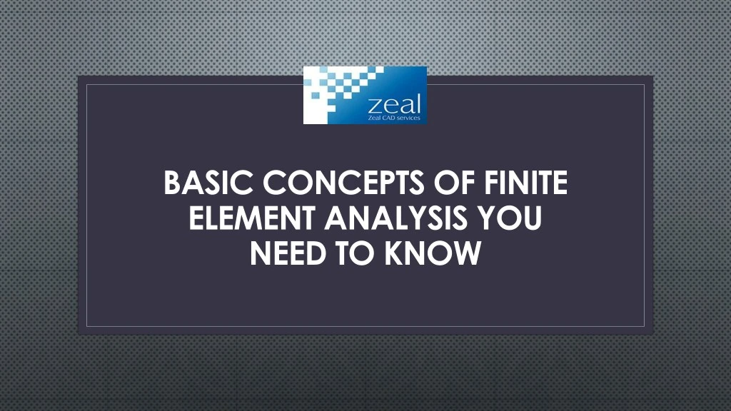 basic concepts of finite element analysis