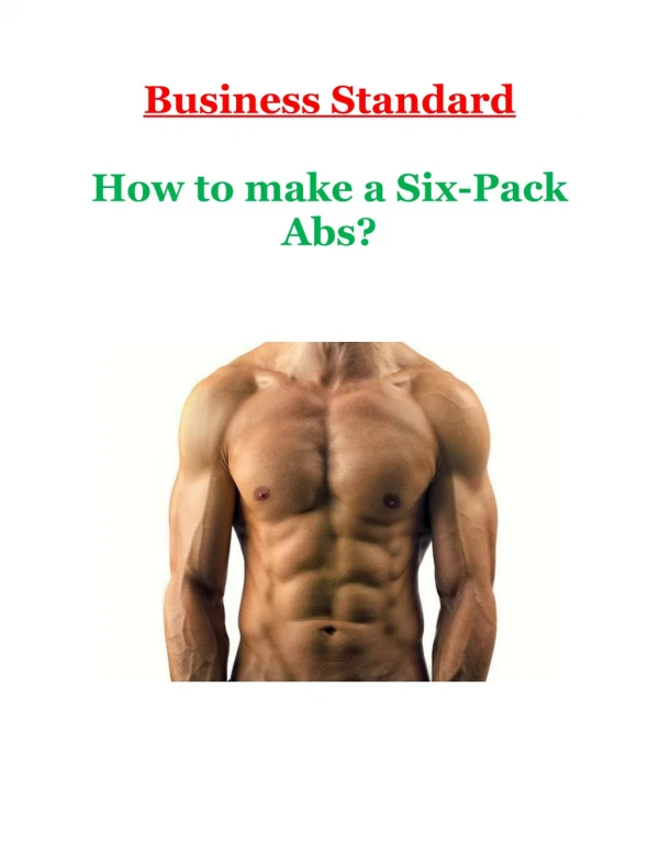 How to make a Six-Pack Abs?