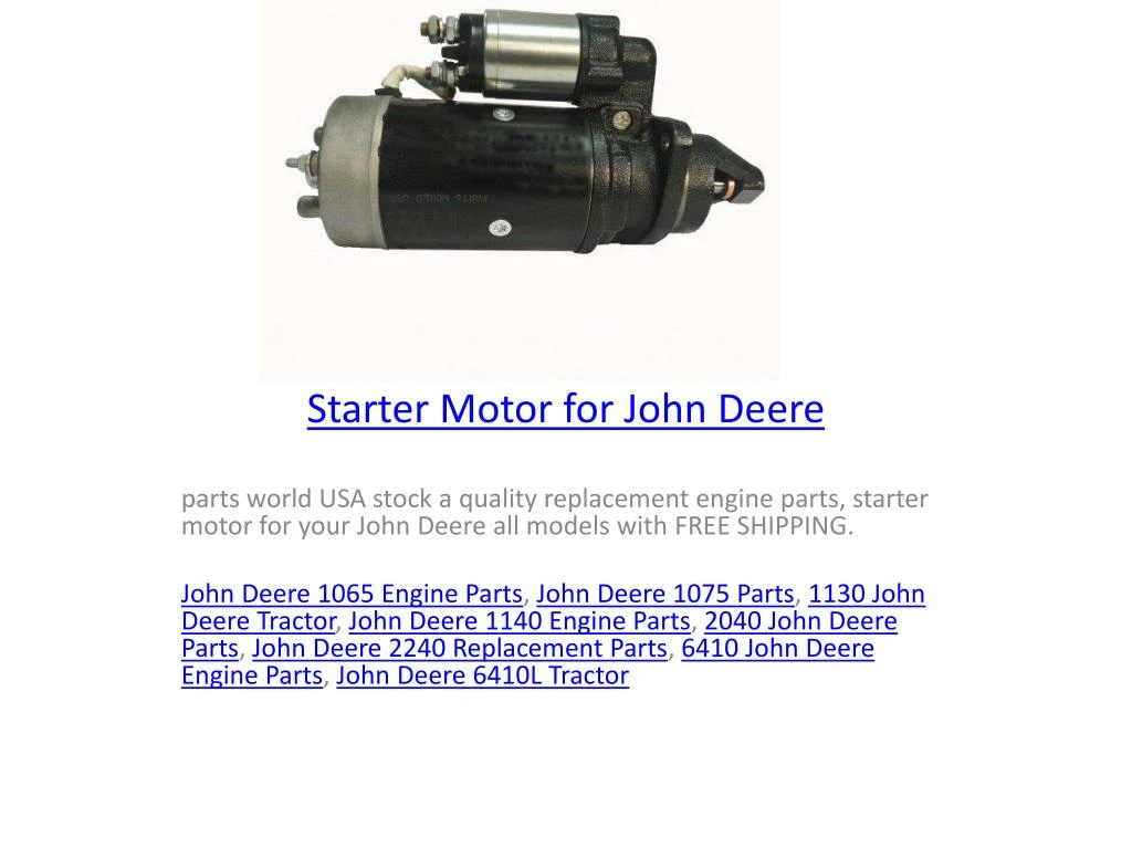 starter motor for john deere