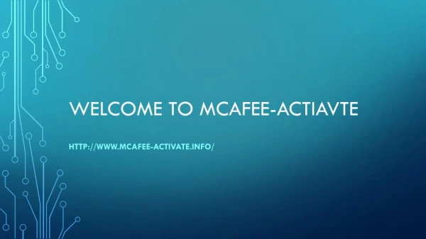 Activate website for McAfee MLS