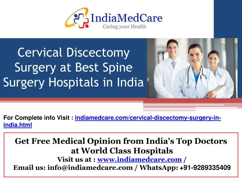 cervical discectomy surgery at best spine surgery hospitals in india