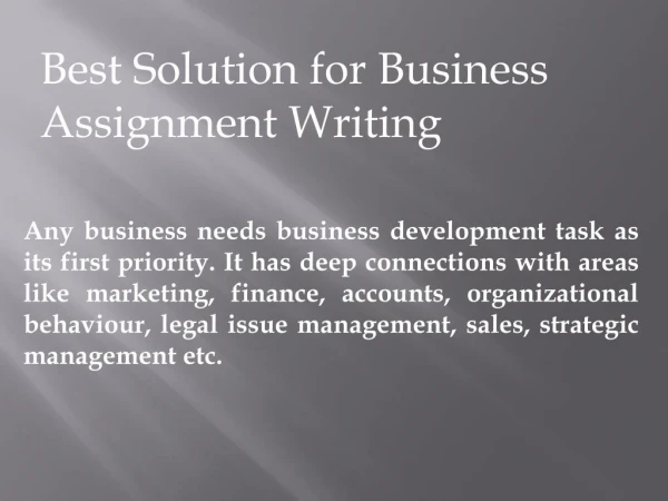 Business Assignment Writing Service without Plagiarism