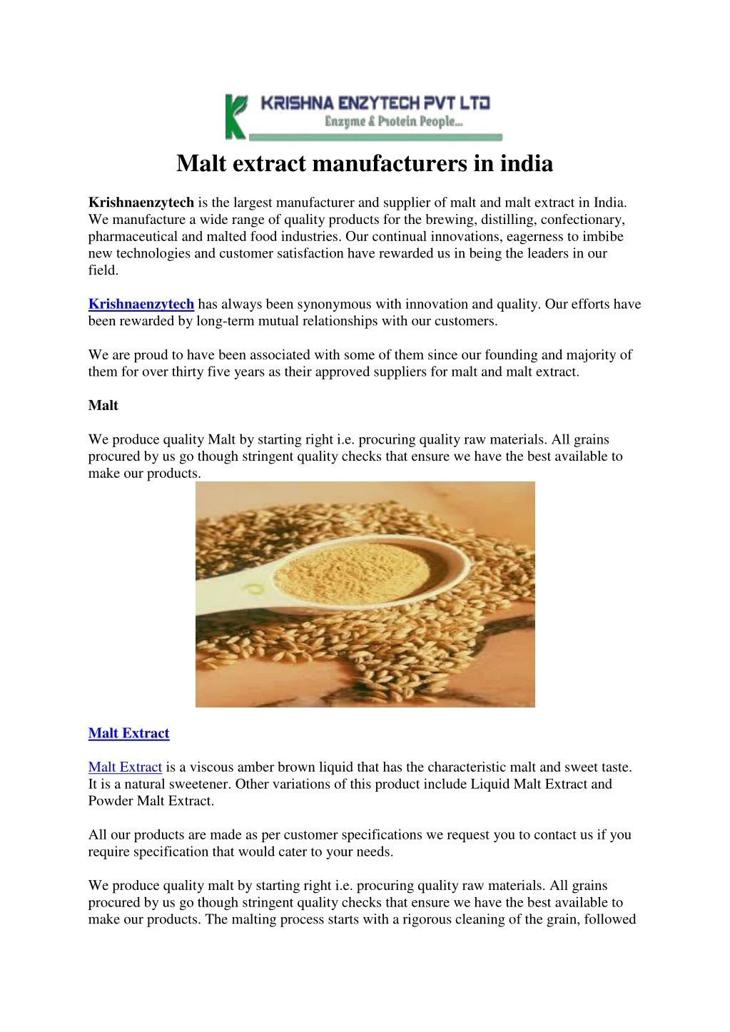 malt extract manufacturers in india