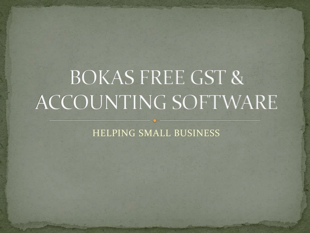bokas free gst accounting software