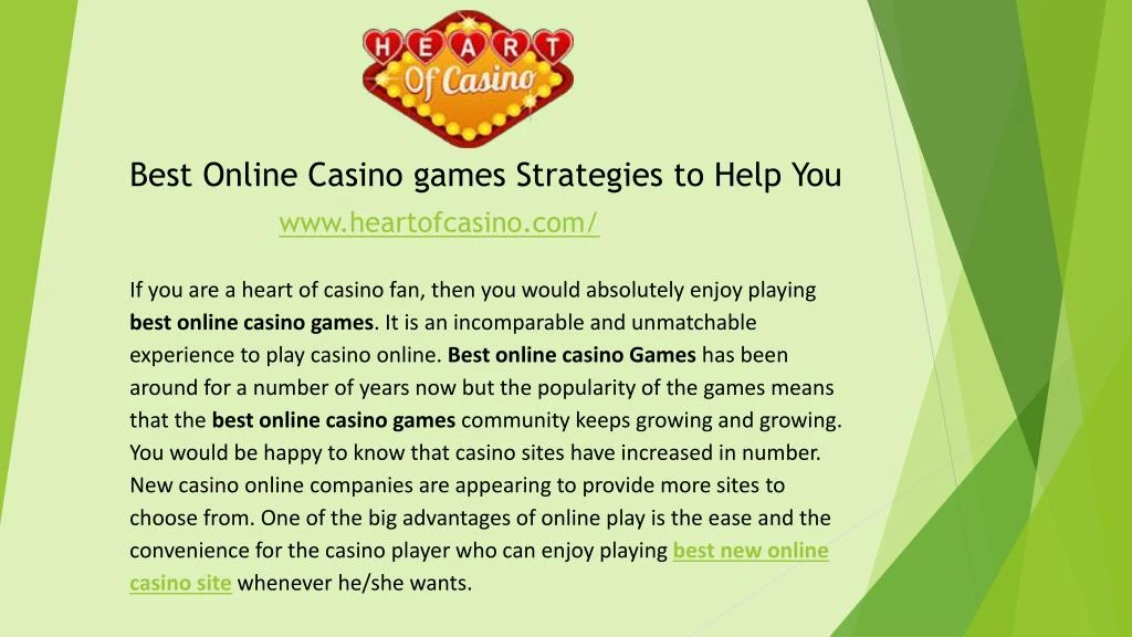 best online casino games strategies to help you