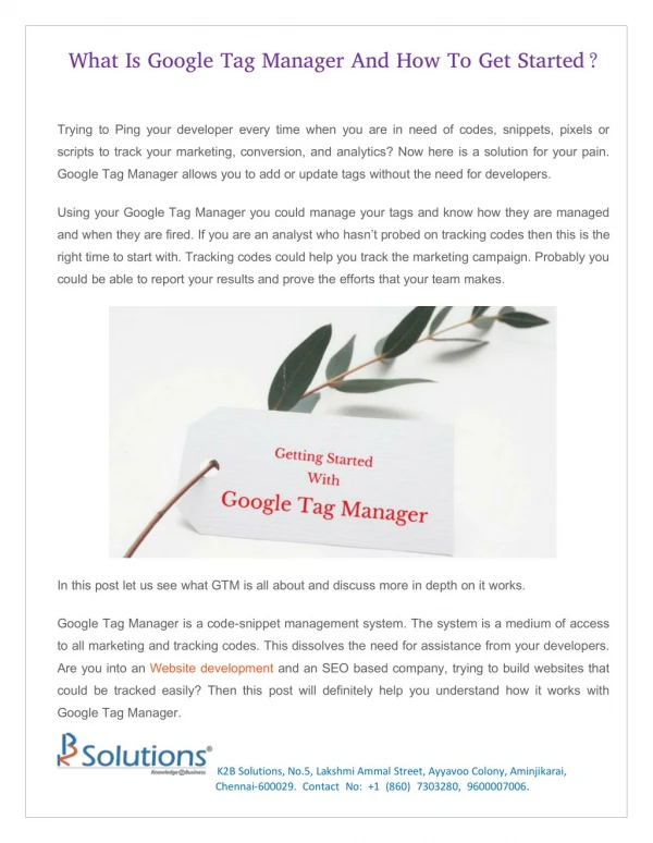 What Is Google Tag Manager And How To Get Started?