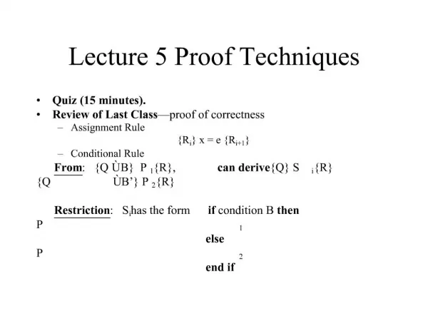 Lecture 5 Proof Techniques