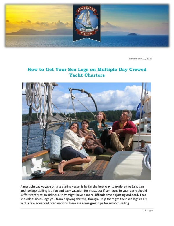 How to Get Your Sea Legs on Multiple Day Crewed Yacht Charters