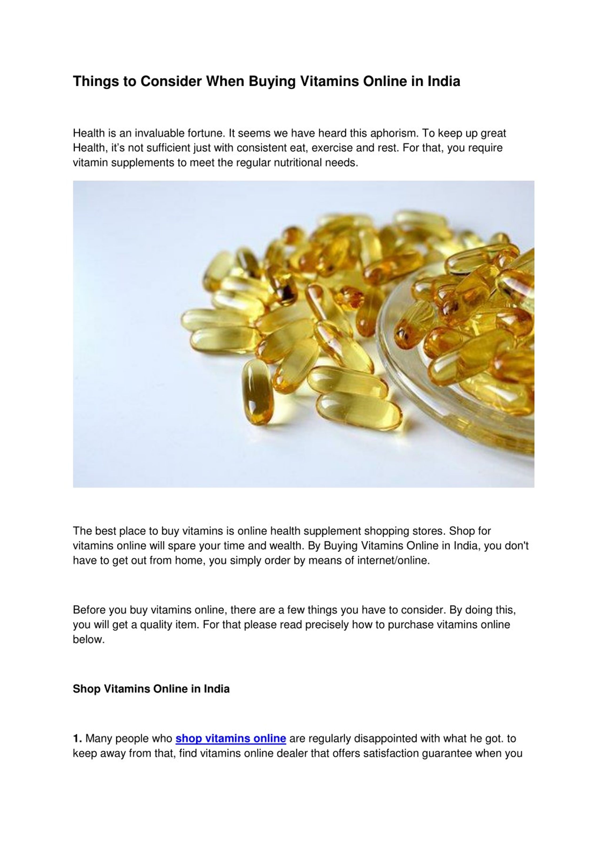PPT - Things to Consider When Buying Vitamins Online in India ...