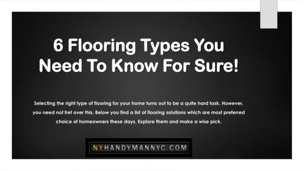 6 Flooring Types You Need To Know For Sure!