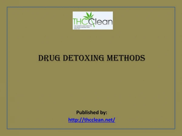 Drug Detoxing Methods