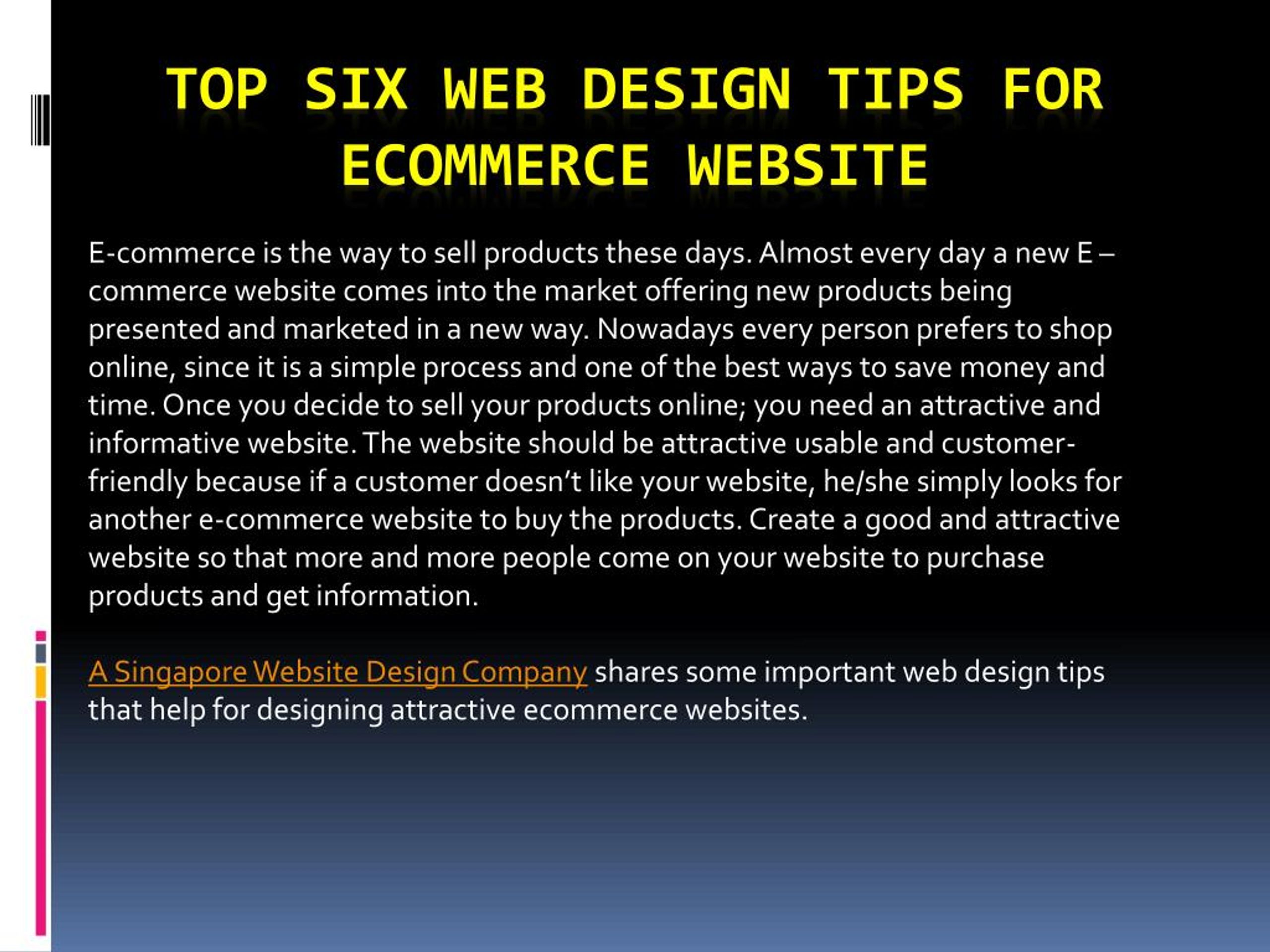 PPT - Top Six Web Design Tips for eCommerce Website PowerPoint ...