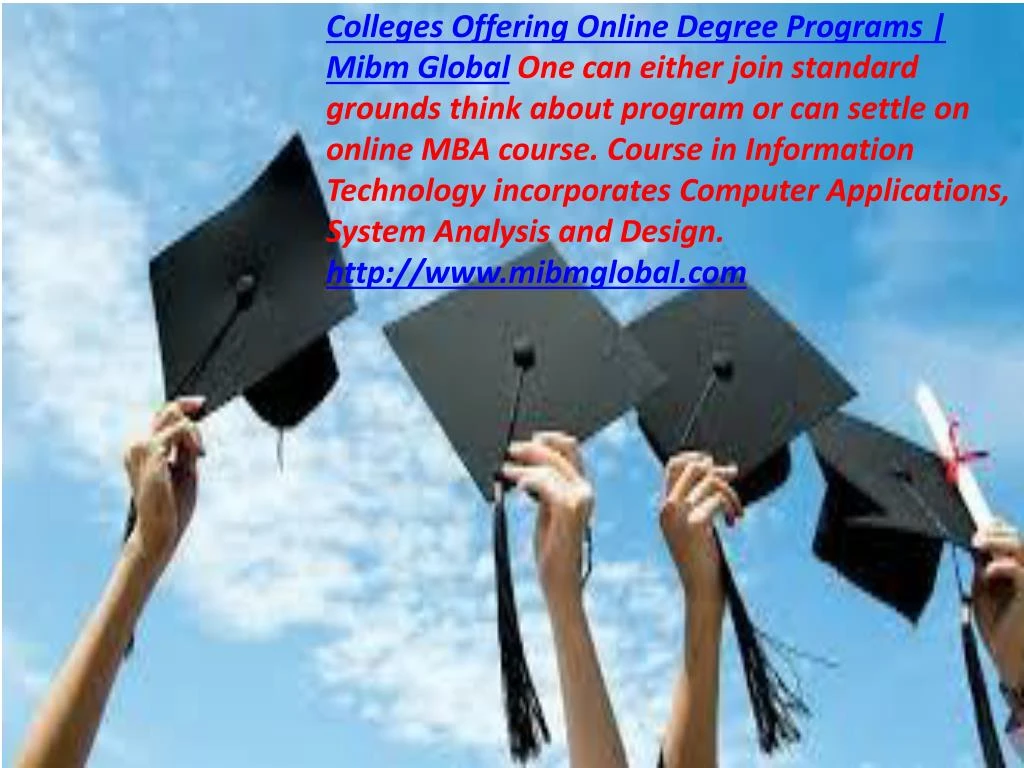 colleges offering online degree programs mibm