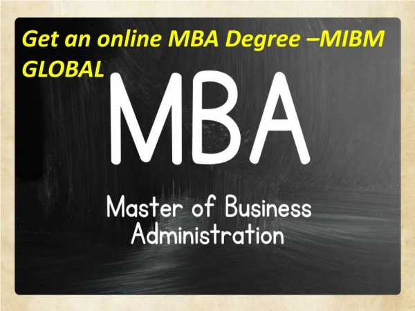 Get an online MBA Degree in India