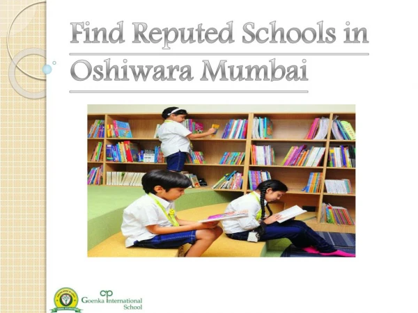 Find Reputed Schools in Oshiwara Mumbai