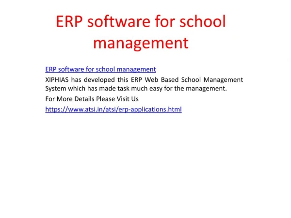 ERP software for school management - A.T.S.I