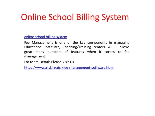 Online School Billing System - A.T.S.I