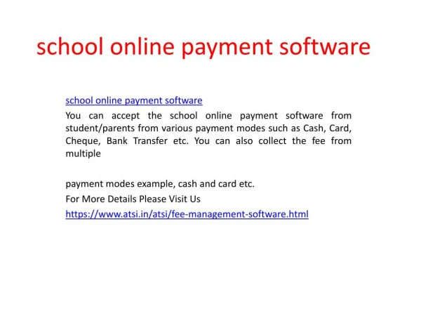 School Online Payment Software - A.T.S.I