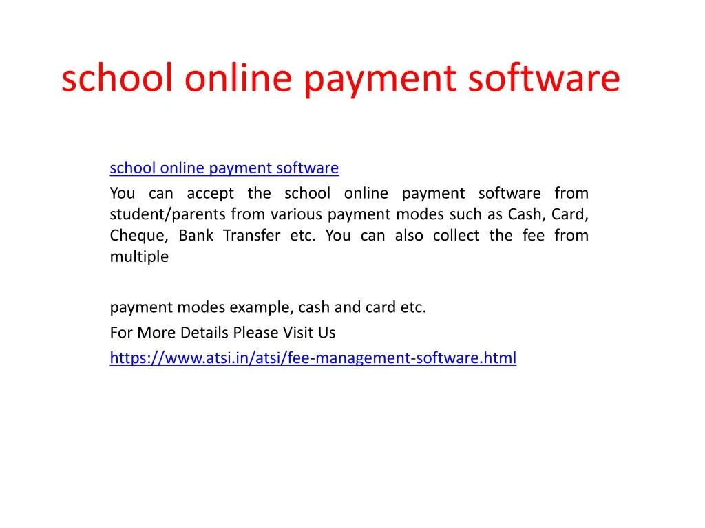 school online payment software