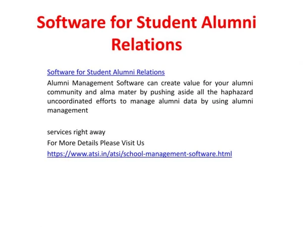 Software for Student Alumni Relations - A.T.S.I