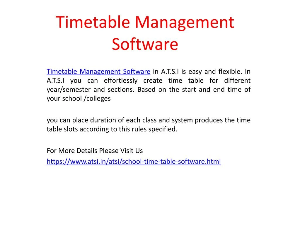 timetable management software