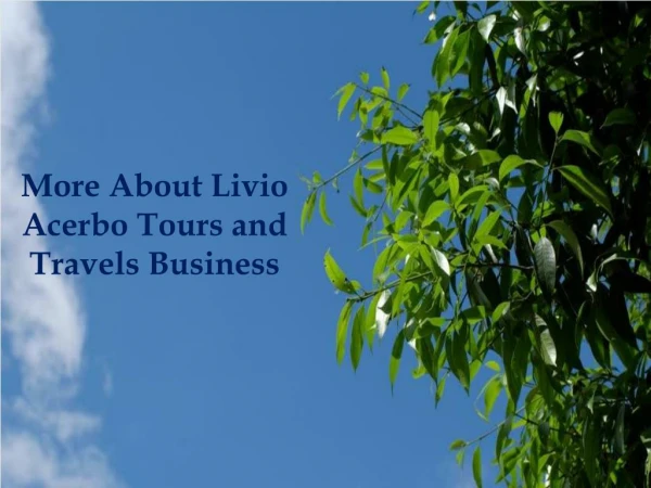 Livio Acerbo work strategy
