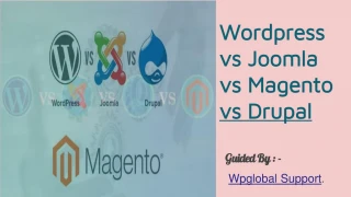 Wordpress vs Joomla vs Magento vs Drupal - slide 1