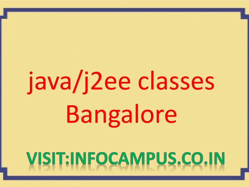 java j2ee classes bangalore