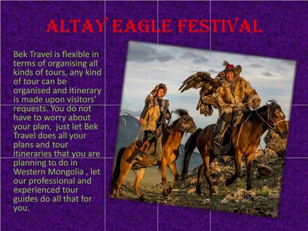 The eagle huntress and eagle festival