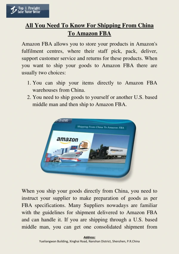 All You Need To Know For Shipping From China To Amazon FBA