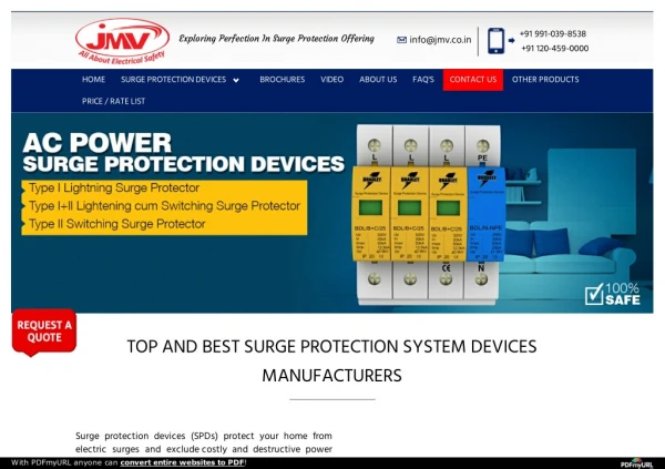 SURGE PROTECTION SYSTEM DEVICES MANUFACTURERS