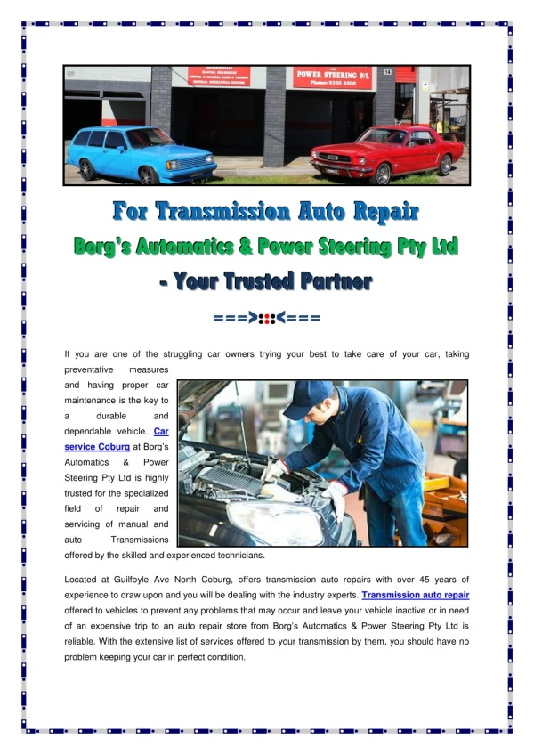 Transmission Auto Repair