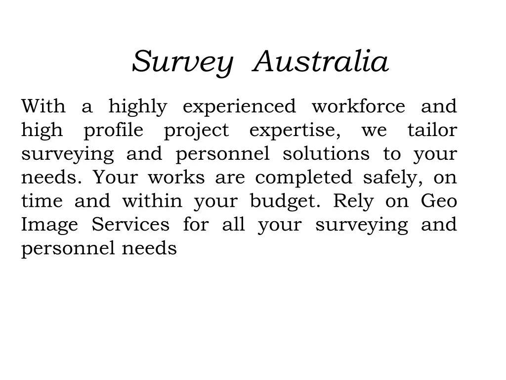 survey australia
