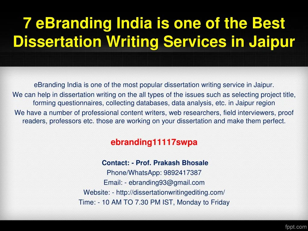 7 ebranding india is one of the best dissertation writing services in jaipur