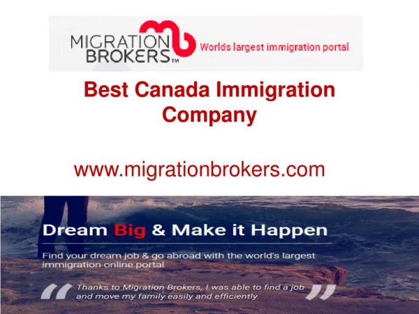 Best Canada Immigration Company - www.migrationbrokers.com