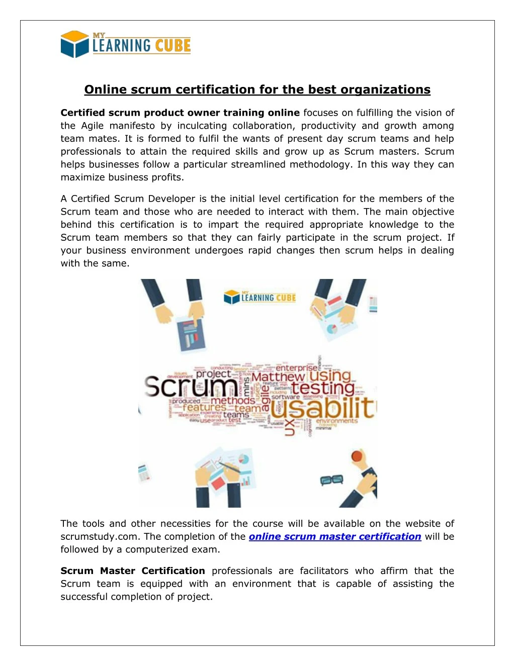 online scrum certification for the best