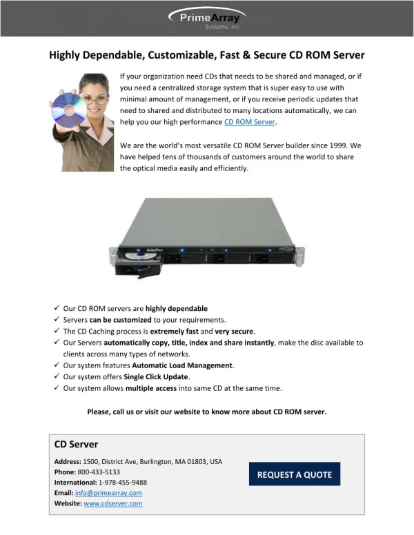 Highly Dependable, Customizable, Fast & Secure CD ROM Server