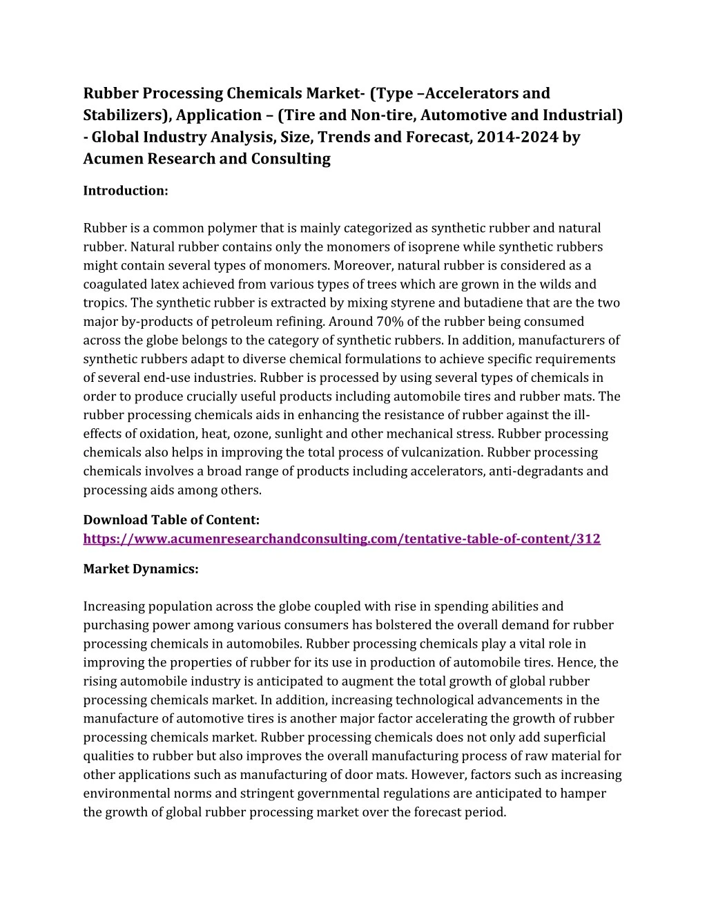 rubber processing chemicals market type