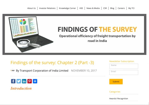 Findings of the survey Chapter 2 (Part -3) by TCI