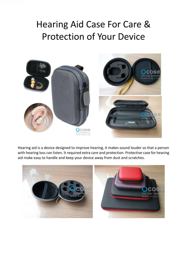 Hearing Aid Case For Care & Protection of Your Device