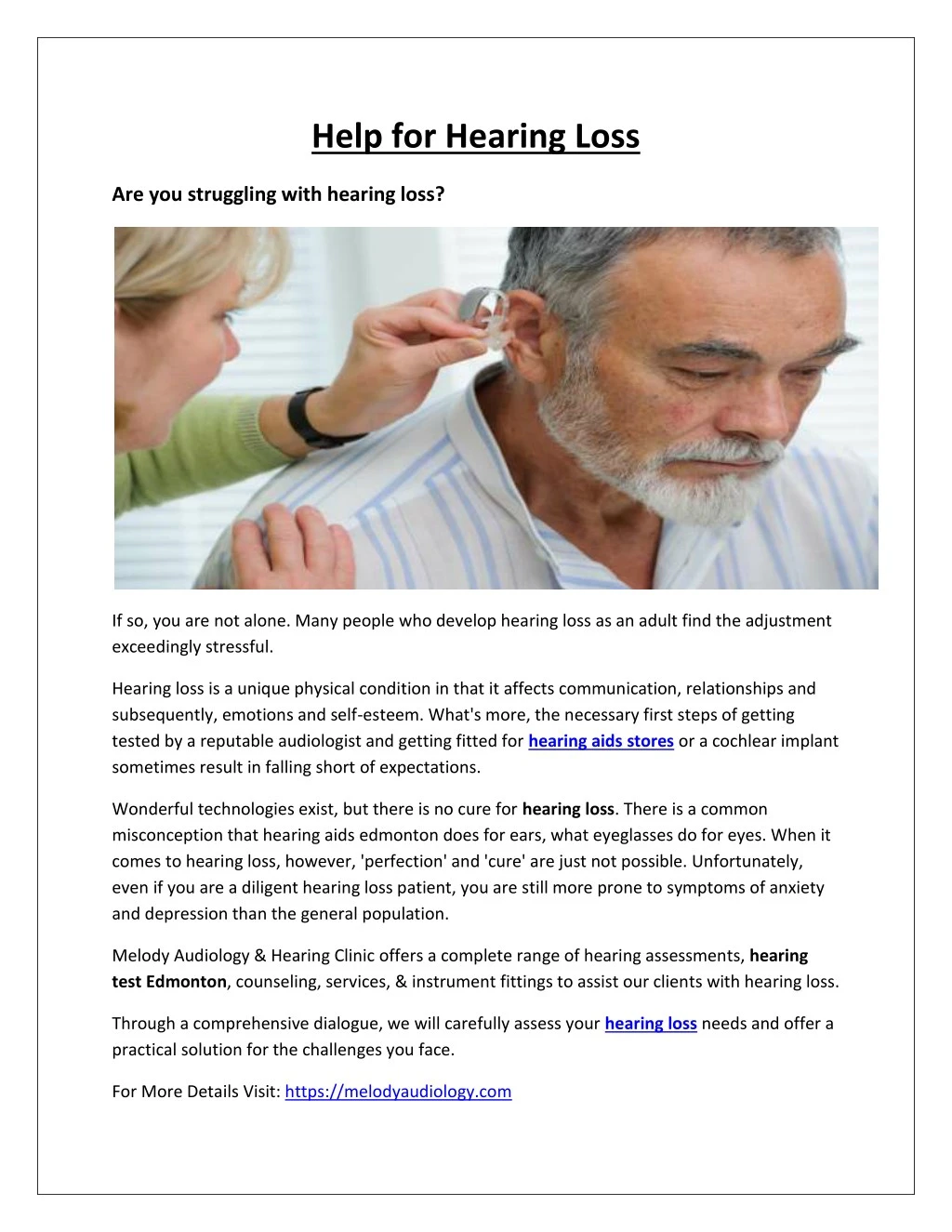 help for hearing loss