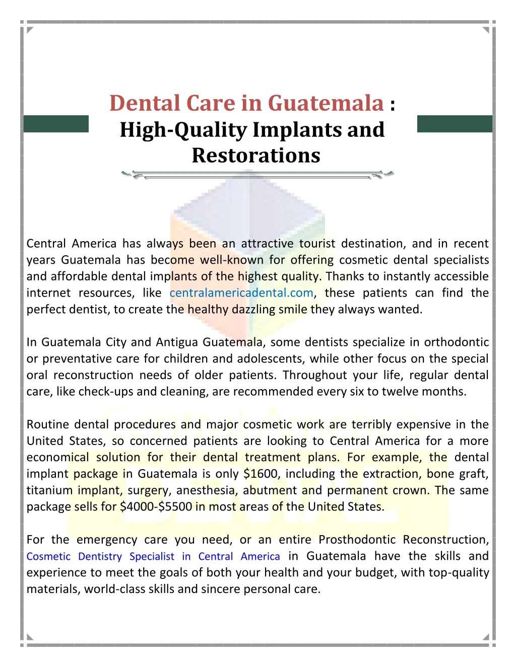 dental care in guatemala high quality implants